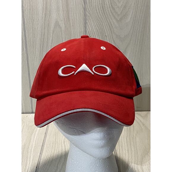 CAO Cigars Baseball Cap Hat Mens Italia Red Embroidered Adjustable Casual Italy - Picture 1 of 7